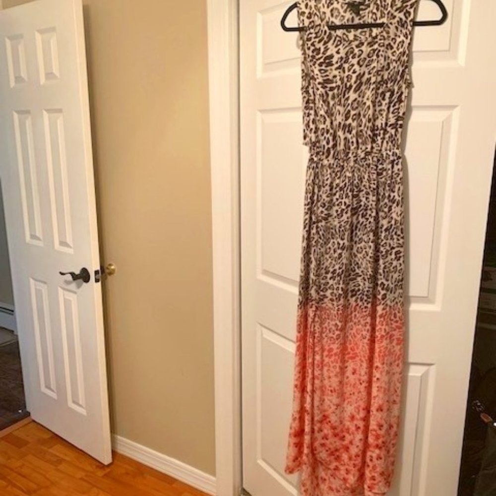 H&M Long Open Back Leopard Maxi Dress